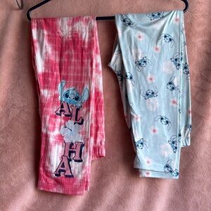 2 Pair Disney Stitch Leggings Size 12